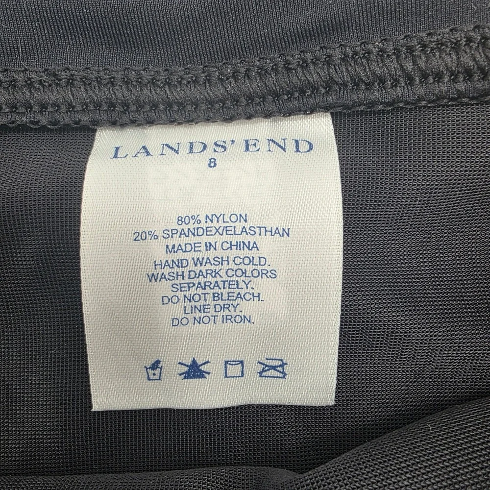 Lands' End Swim Bikini Bottom Black Solid Girls Size 8